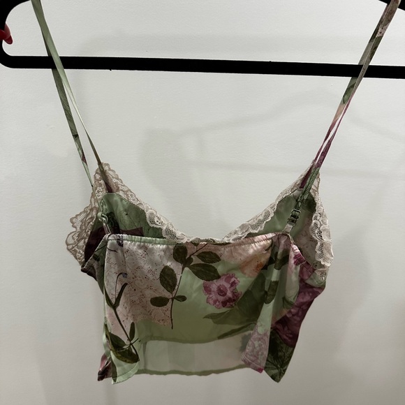 Motel Rocks Floral Satin Camisole with Lace Trim - Picture 3 of 3